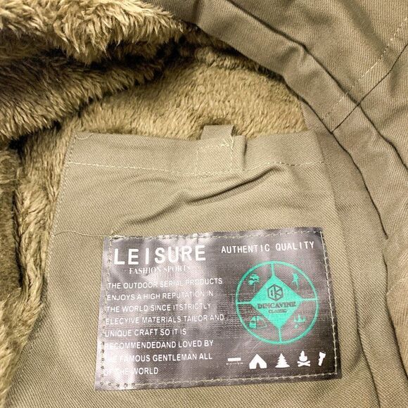 Cool Choice Cargo Vest Mens Large Green Faux Fur Lined Outdoor Leisure Casual - Picture 11 of 15